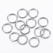 304 Stainless Steel Jump Rings, Open Jump Rings, Stainless Steel Color, 20 Gauge, 6x0.8mm, Inner Diameter: 4.5mm(STAS-H555-10P)