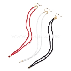 3Pcs 3 Colors 3MM Nylon Braided Cord Necklace Making, with 304 Stainless Steel Lobster Claw Clasps, Golden, Mixed Color, 19.80 inch(50.3cm), 1pc/color(AJEW-JB01470)