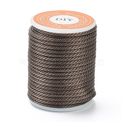 Polyester Braided Cords, for Jewelry Making Beading Crafting, Coffee, 1.5mm, about 4.37 yards(4m)/roll(OCOR-I006-A04-43-01)