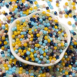 Glass Beads, Faceted, Rondelle, Sky Blue, 4x3mm, Hole: 0.4mm, about 820pcs/60g(EGLA-A034-SM4mm-32)