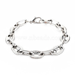 Alloy Coffee Bean Chain Bracelet for Men Women, Antique Silver, Inner Diameter: 2 inch(5cm)(BJEW-N015-012)