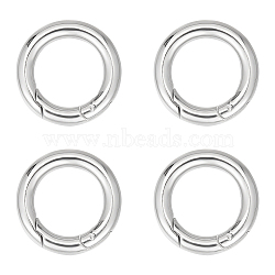 4Pcs 304 Stainless Steel Spring Gate Rings, for Keychain, Round Ring, Stainless Steel Color, 7 Gauge, 20x3.5mm(STAS-UN0041-71)