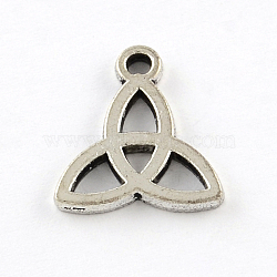 Tibetan Style Zinc Alloy Triangle Pendants, Lead Free & Cadmium Free, Antique Silver, 15.6x14x1.5mm, Hole: 2mm, about 1250pcs/1000g(TIBEP-R334-357AS-RS)