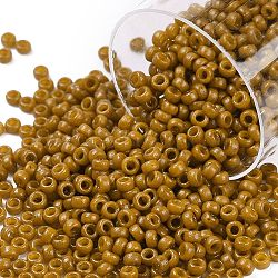 MIYUKI Round Rocailles Beads, Japanese Seed Beads, (RR4460) Duracoat Dyed Opaque Toast, 15/0, 1.5mm, Hole: 0.7mm, about 27777pcs/50g(SEED-X0056-RR4460)