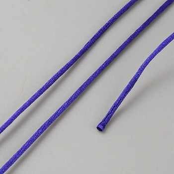 Polyester Satin Rattail Cord for Chinese Knot Making, DIY Jewelry Making Supplies, Round, Dark Slate Blue, 1mm, about 109.36 Yards(100m)/Roll