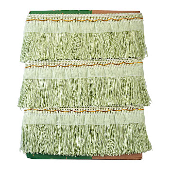 Polyester Tassel Fringe Trimming, Curtain Decoration, Costume Accessories, Dark Sea Green, 100x1mm, 12m/card