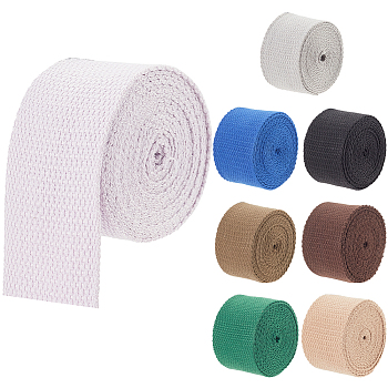 Elite 16 Yards 8 Colors Flat Polycotton Bands, for Bag Strap Making, Mixed Color, 38x1.4mm, 2 yards/color