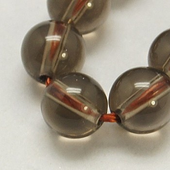 Gemstone Beads Strands, Smoky Quartz, Round, 4mm, Hole: 1mm