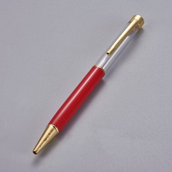 Creative Empty Tube Ballpoint Pens, with Black Ink Pen Refill Inside, for DIY Glitter Epoxy Resin Crystal Ballpoint Pen Herbarium Pen Making, Golden, Crimson, 140x10mm