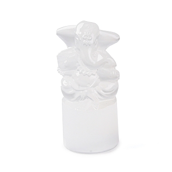 Natural Selenite Figurines, Reiki Energy Stone Display Decorations, for Home Feng Shui Ornament, Elephant, 41.5x48x99.5mm