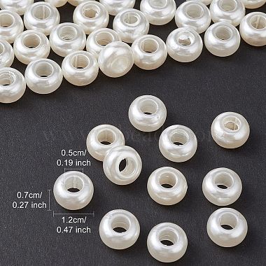 ABS Plastic Imitation Pearl Rondelle Large Hole European Beads(MACR-YW0002-87)-3