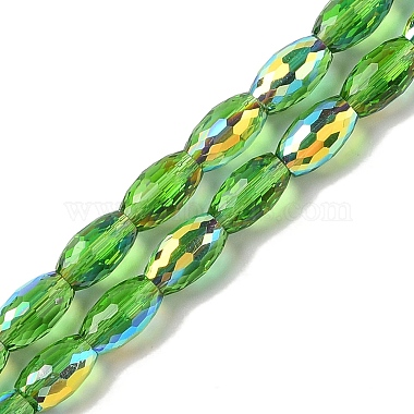 Green Oval Glass Beads