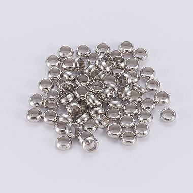 Platinum Rondelle Brass Crimp Beads