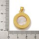 Rack Plating Brass Micro Pave Clear Cubic Zirconia Flat Round Pendants(KK-U025-10G-07)-3