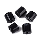 Natural Black Agate European Beads, Large Hole Beads, Column, 15.5~17x16mm, Hole: 5.5mm(G-P520-05A)