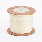 Nylon Braided Cord, Chinese Knotting Cord for Beading Jewelry Making Macrame Craft, Light Goldenrod Yellow, 1mm, about 54.68~59.05 yards(50~54mm)/roll(X-OCOR-L035-H12)