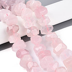 Natural Rose Quartz Beads Strands, Faceted Nuggets, 11~23x11~23x11~19mm, Hole: 0.8~1.2mm, about 26~28pcs/strand, 14.96~15.55 inch(38~39.5cm)(G-N347-18A-02)