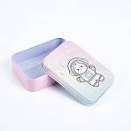 4Pcs 4 Styles Tinplate Storage Box, Jewelry Box, for DIY Candles, Dry Storage, Spices, Tea, Candy, Party Favors, Rectangle with Mixed Pattern, Mixed Color, 9.5x6.9x2.55cm, Inner Size: 8.8x6.15cm, 1pc/style(CON-CN0001-02)