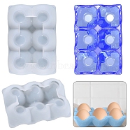 Egg Holder Silicone Molds, Resin Casting Molds, For DIY Egg Holder Tray Making, Usable in Kitchen Refrigerator, White, 145x100x37mm(X-DIY-Z005-09)