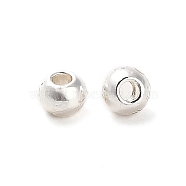 Alloy Beads, Long-Lasting Plated, Round, Silver, 3x2.5mm, Hole: 1.2mm(PALLOY-A006-01A-S)