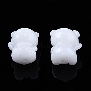 Synthetic Coral Beads, Dyed, Imitation Jade, Bear, Creamy White, 13.5x12x10mm, Hole: 1.2mm(CORA-N006-03-A03)