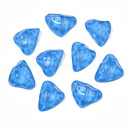 Transparent Resin Cabochons, with Bumpy Top, Water Ripple, Triangle, Dodger Blue, 17.5x23.5~24x8.5mm(CRES-N031-002A)