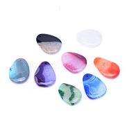 Natural Crackle Agate Pendant, Dyed, Mixed Shape, Mixed Color, 35~42x25~32x6~7mm, Hole: 2mm(G-T054-08)