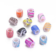 Opaque Acrylic European Beads, Large Hole Beads, Column, Mixed Color, 11.5x12mm, Hole: 6.5mm, about 575pcs/500g(MACR-S308-03)