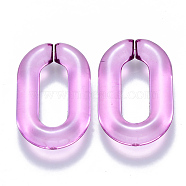 Transparent Acrylic Linking Rings, Quick Link Connectors, for Cable Chains Making, Oval, Orchid, 31x19.5x5.5mm, Inner Diameter: 19.5x7.5mm(OACR-S036-006A-J03)