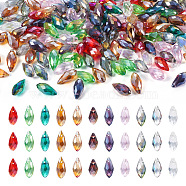 220Pcs 11 Colors Electroplate Glass Faceted Teardrop Beads Strands, Top Drilled Beads, AB Color Plated, Mixed Color, 11.5~13x6mm, Hole: 1m, 20Pcs/color(EGLA-CD0001-09)