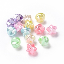 Imitation Pearl Acrylic Beads, Star, Mixed Color, 11x11.5x10mm, Hole: 2.5x2.2mm, about 1020pcs/500g(OACR-E013-13)