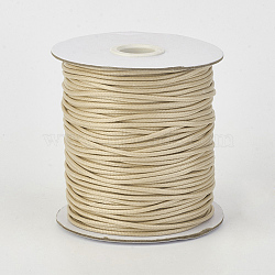 Eco-Friendly Korean Waxed Polyester Cord, BurlyWood, 0.8mm, about 174.97 yards(160m)/roll(YC-P002-0.8mm-1170)
