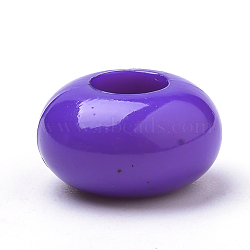 Opaque Acrylic Beads, Large Hole, Rondelle, Blue Violet, 14x8mm, Hole: 6mm(X-SACR-Q190-29A)