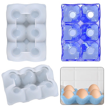 Egg Holder Silicone Molds, Resin Casting Molds, For DIY Egg Holder Tray Making, Usable in Kitchen Refrigerator, White, 145x100x37mm