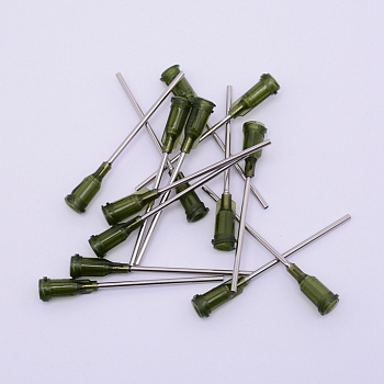 Stainless Steel Dispensing Needles, Plastic Interface, Dark Olive Green, 55.5x7.5mm, Hole: 4.5mm, Pin: 2mm, inner diameter: 1.51mm