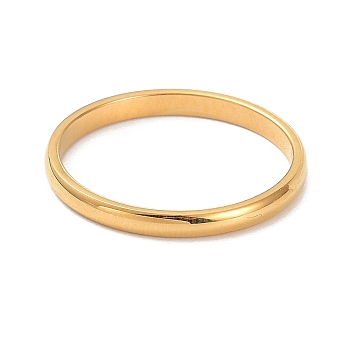 2mm Polished Plain Dome Finger Ring for Girl Women, Ion Plating(IP) 304 Stainless Steel Rings, Golden, US Size 8(18.1mm)