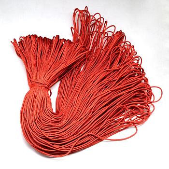 Polyester & Spandex Cord Ropes, 16-Ply, Red, 2mm, about 109.36 yards(100m)/bundle