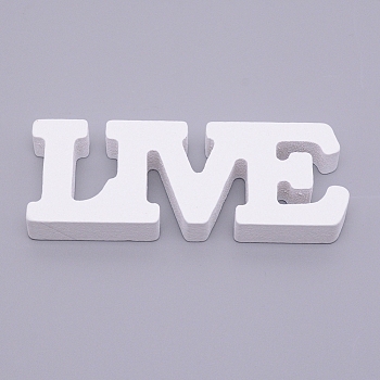 MDF Board Letters for Wall Home Party Decorations, Word Live, White, 40x104.5x12.5mm