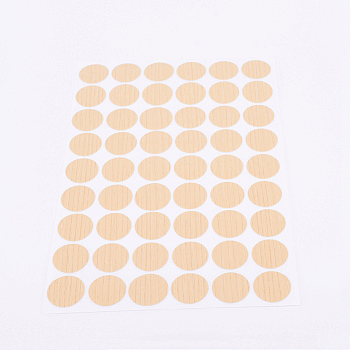 PVC Stickers, Screw Hole Covered Stickers, Round, Bisque, 213x143x0.4mm, Stickers: 21mm, 54pcs/sheet