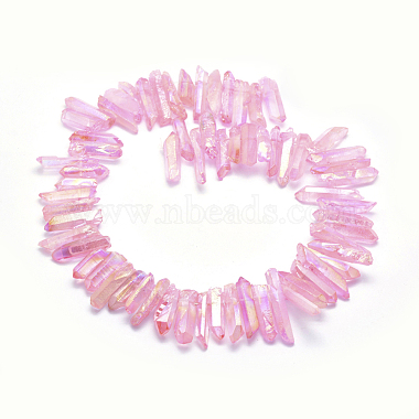 Electroplated Natural Quartz Crystal Beads Strands(G-P368-05E)-4
