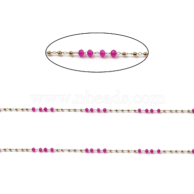 Rondelle Glass Beaded Link Chains(CHS-G028-07G-03)-2