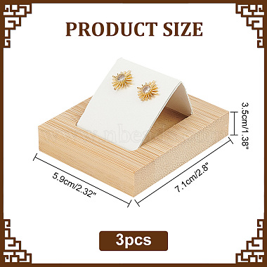 3Pcs Rectangle Wood Earring Display Stands(EDIS-DR0001-05A)-2