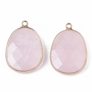 Natural Rose Quartz Pendants(G-T131-08H)-2