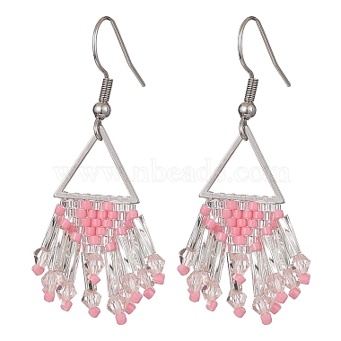 Pink Seed Beads Earrings