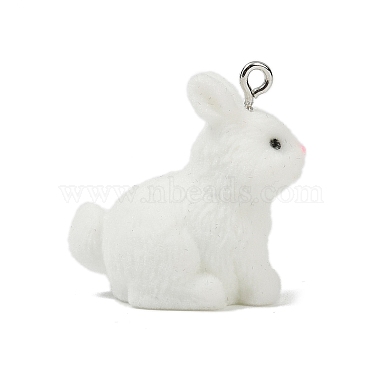 Animal Theme Flocky Opaque Resin Pendants(RESI-H042-01P-04)-1