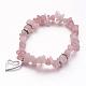 Rose bracelets de breloque de quartz(BJEW-JB02543-01)-1