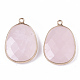 Natural Rose Quartz Pendants(G-T131-08H)-2