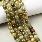 Natural Green Garnet Beads Strands, Round, 8~8.5mm, Hole: 0.8mm, about 48~49pcs/strand, 15.35~15.55''(39~39.5cm)(G-G344-A04-8mm)