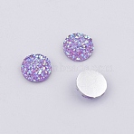 Druzy Resin Cabochons, Round, Violet, 10x3.3mm(RESI-WH0026-03A-05)