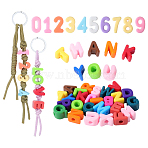 2Bags Acrylic European Beads, Large Hole Beads, Letter A~Z & Numbers, Mixed Color, 18.5~22x8.5~20.5x12~13.5mm, Hole: 6~6.5mm(FIND-PH0061-63)